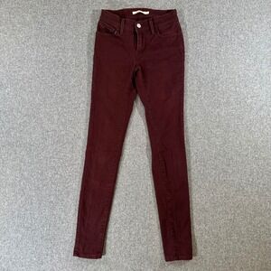Levi's Jeans Womens 24 710 Super Skinny Burgundy Stretch EXCELLENT Y2K